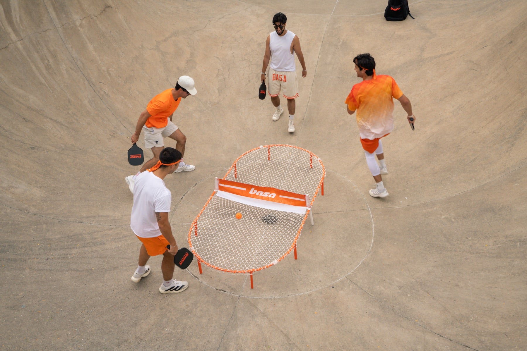 Overhead view of a basa game